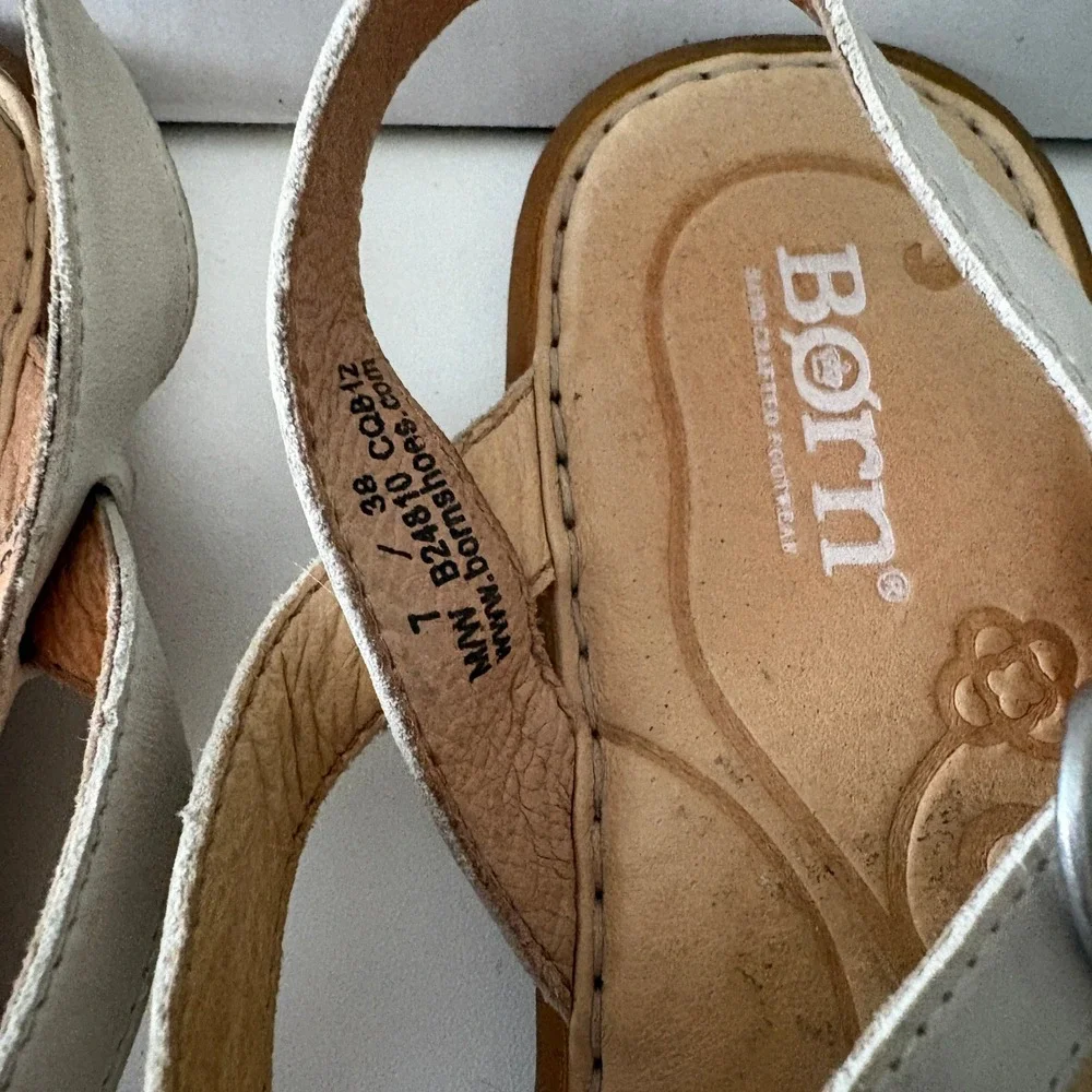 Born Gold and beige sandals